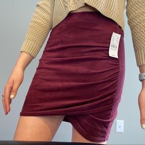 PacSun LA Hearts Ruched Suede Mini Skirt